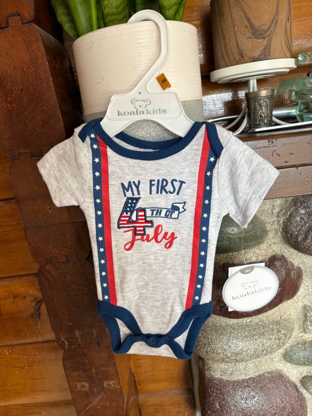 4/$20 NWT NB Koala Kids first Fourth of July, red white and blue onesie